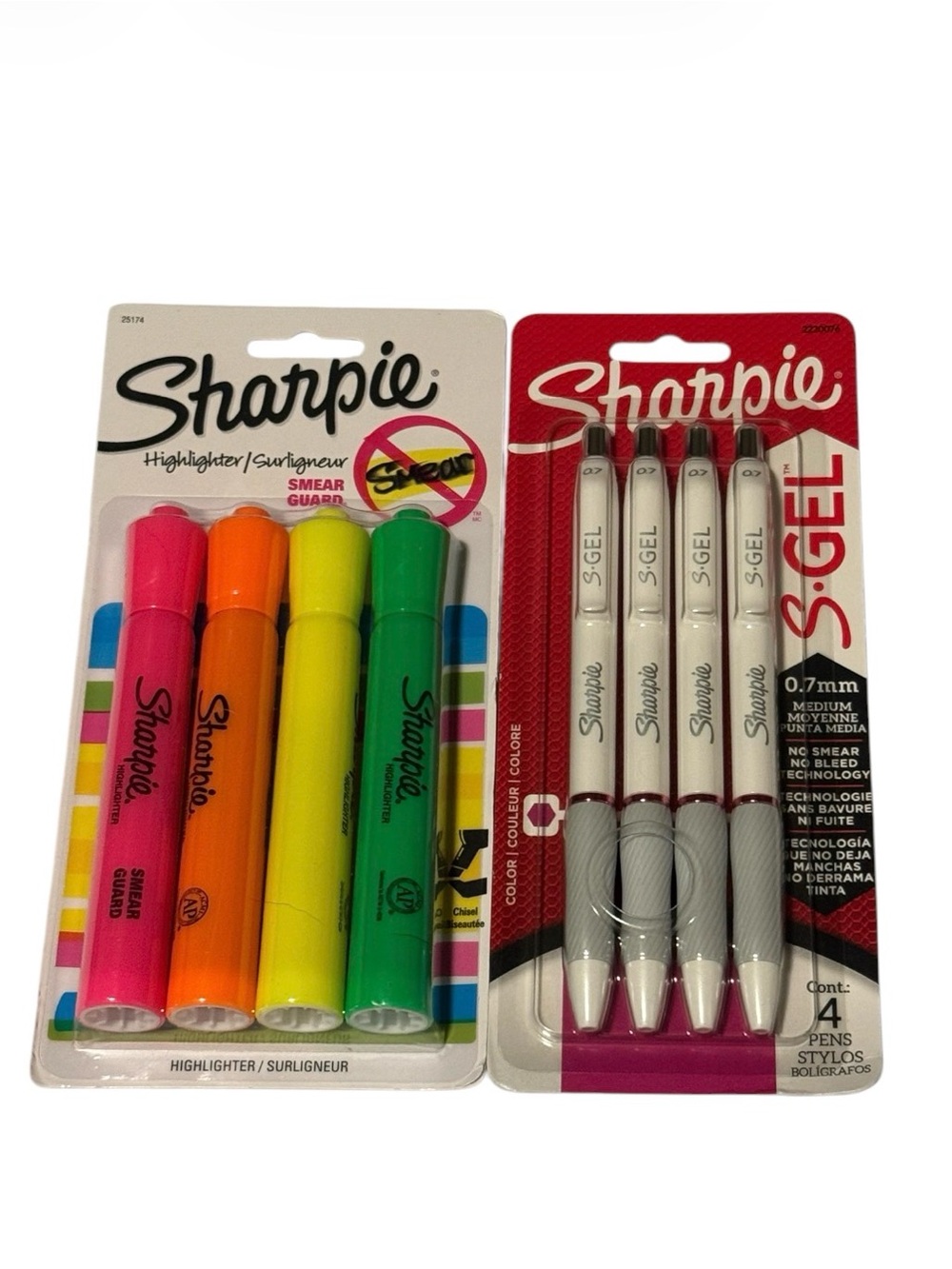 Sharpie Highlighter & S-Gel Pen Set - Pink, Orange, Yellow, Green, White